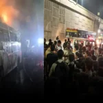 उन्नाव: हाईवे पर चलती स्कूल बस बनी आग का गोला, बाल-बाल बची मासूमों की जान